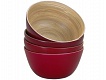 Набор из 4 круглых чаш ручной работы, красные Pomi d'Oro Vero Frappe Rosso Set