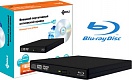 Внешний привод Blue-ray KREOLZ BD-1 SLIM, USB, черный, чтение дисков BD/DVD/CD, запись дисков DVD/CD